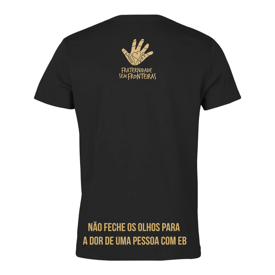 Blusa Jardim preta com dourada costas