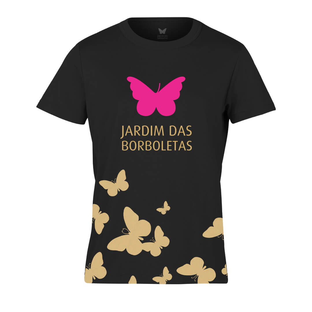 Blusa Jardim preta com dourada