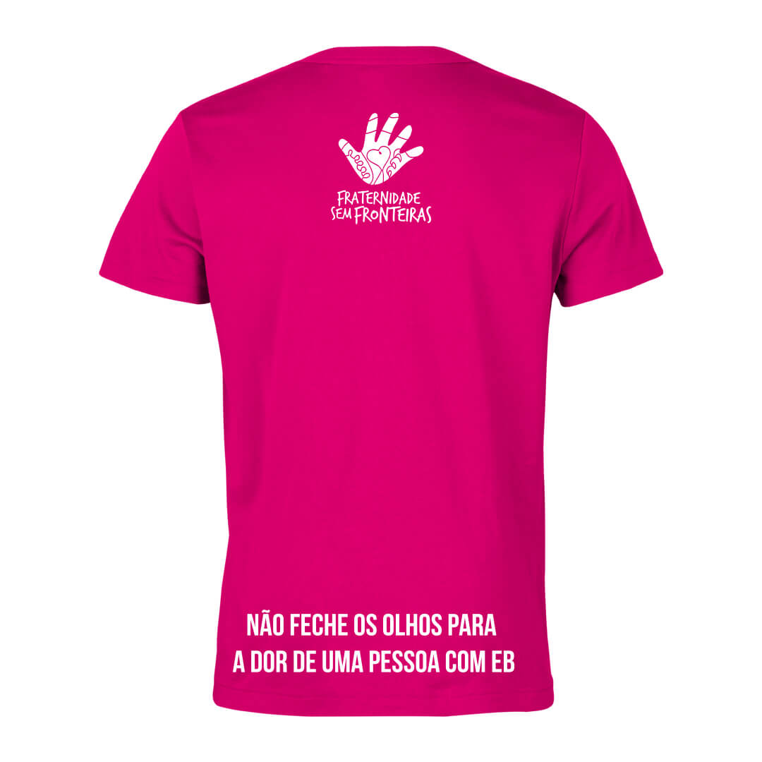 Blusa Jardim rosa borboletas brancas costas